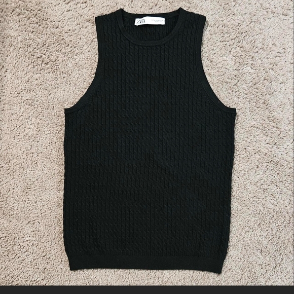 ZARA Chic Black Women's Sleeveless Tank Top - Picture 4 of 9